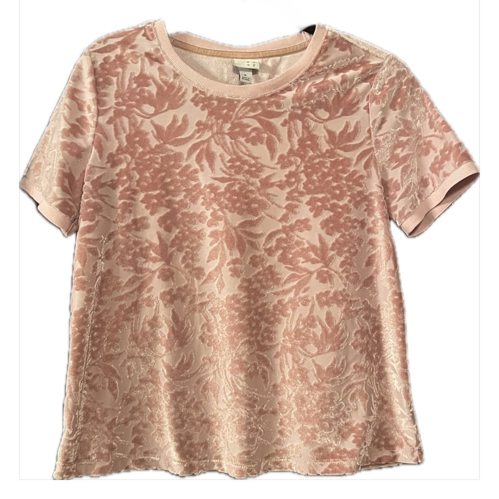 A New Day Blush Velvet Floral Top - Picture 3 of 4